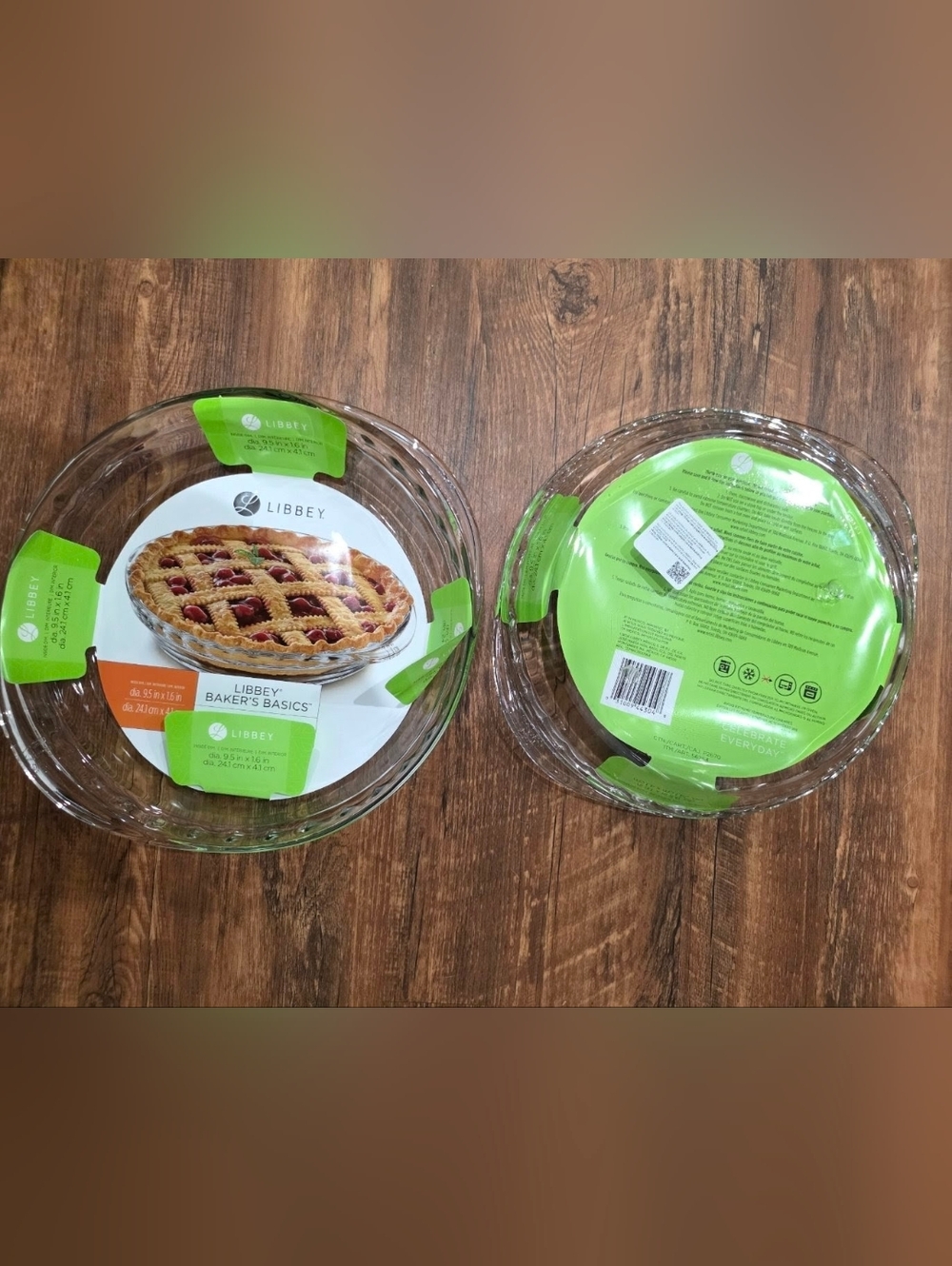 2 Libby Clear Glass Pie Dishes